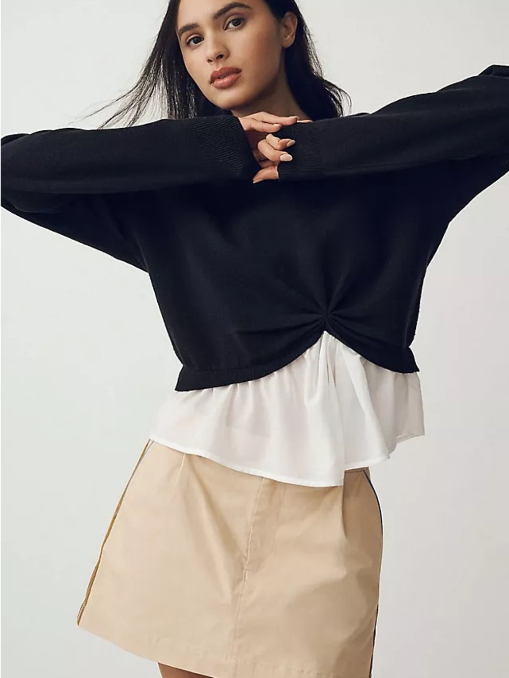 Maeve Anthropologie The Gemini Twofer Pullover Sweater